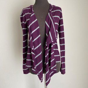 Mossimo sz S Long sleeve hooded open stripe cardigan